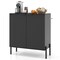 2-Door Buffet Cabinet Sideboard with Shelf and Metal Legs-Black